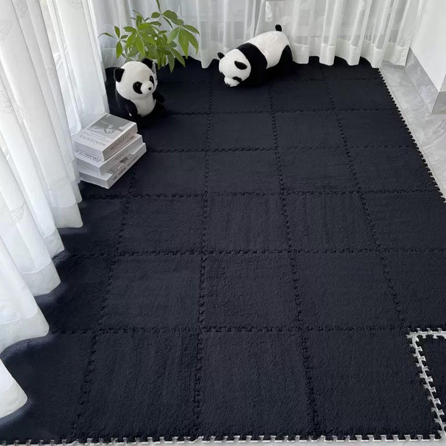 Modern Sound Insulation Carpet, Interlocking Bedroom Area Rugs, Soft Comfort Parlor Carpet, Indoor 10 Pieces EVA Washable Floor Mat, Easy To Disassemble,Seamless Splicing,Suitable For All Seasons. ( C