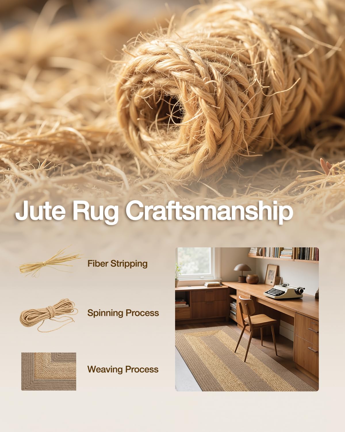 LUMI 3x7 Jute and Raffia Braided Runner Rug for Hallway, Natural Rustic Carpet Non Slip, Area Mat Indoor High Traffic for Living Room, Entryway, Kitchen, Laundry