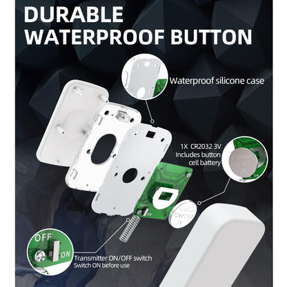 Wireless Doorbells for Home Hearing Impaired Doorbell 2 Buttons & 3 Receivers Flashing Light Wireless Doorbell for Office Classroom Bedroom 1200Ft 36 Ringtones 4 Volume JSIEEM(White)