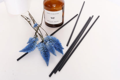 WEALD TRIBE Flower Reed Diffuser Set Vanilla Cinnamon Scent for Bathroom Air Fresheners | 4.0 fl oz Essential Oils with Sticks Home Fragrance Defusers | House Bedroom Office Shelf Decor & Gift