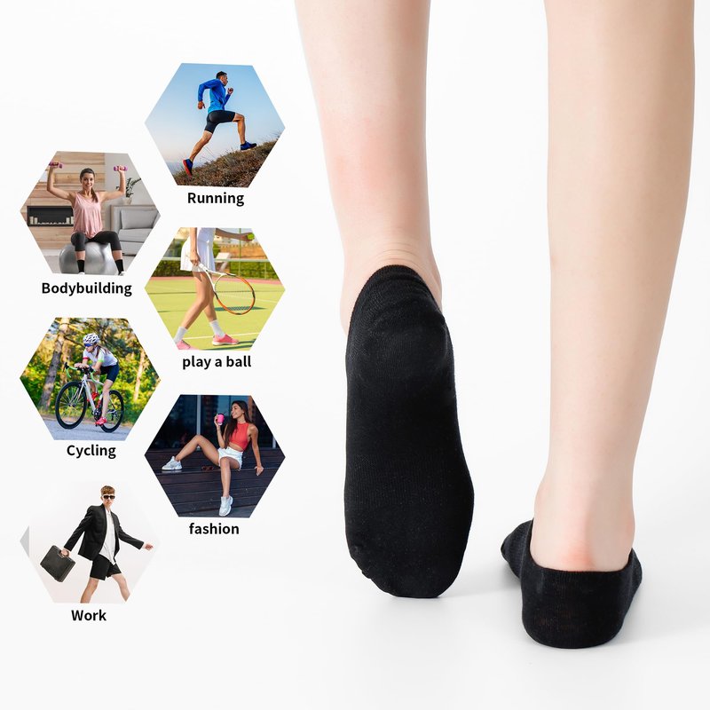 Loucey No Show Socks Invisible Socks Men Women Cushioned Low Cut Ankle Sock for Running Gym Hiking, 9 Pairs(mix colors Small)