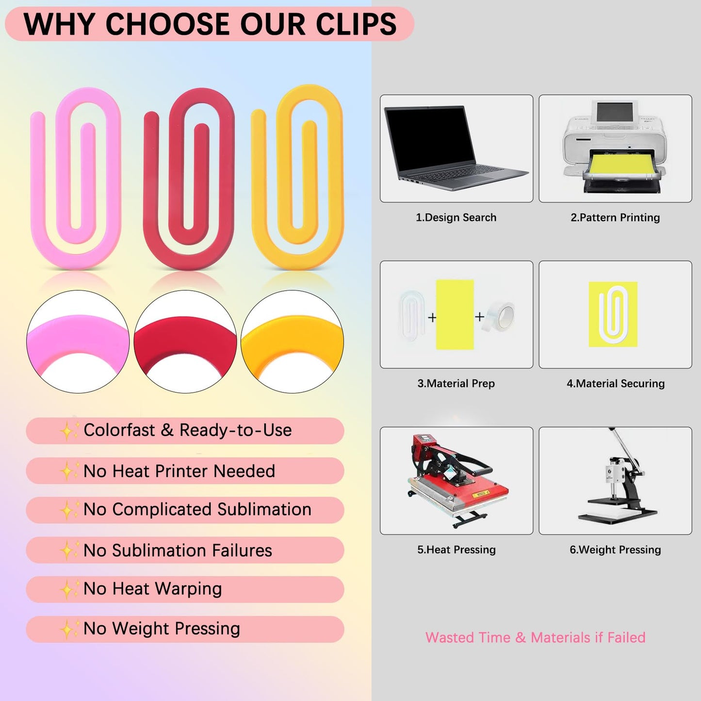 Teacher Appreciation Gifts, 12 Pcs Jumbo Acrylic Paper Clips, Translucent, Classroom & Office Supplies, Back to School Gifts for Teachers & Students, Desk Org & DIY Charms & Accents & Bookmarks