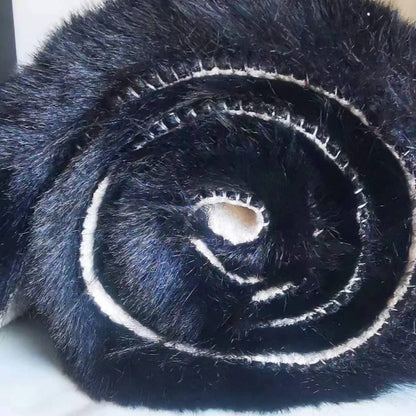 Ghouse Soft Faux Sheepskin Fur Rug 2x4 Black Fluffy Bedside Rugs Plush Rug Shag Nursery Carpet Area Rugs for Living Room Bedroom Playing Room Decor