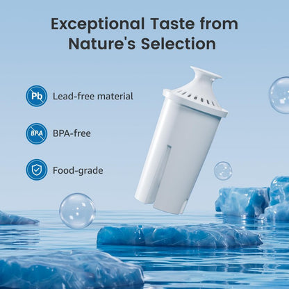 AQUA CREST CF06A Replacement for Brita® Filter, Brita® Water Pitchers and Dispensers, Classic OB03, Mavea® 107007, and More, NSF Certified Pitcher Water Filter, 6 Month Filter Supply, 3 Pack