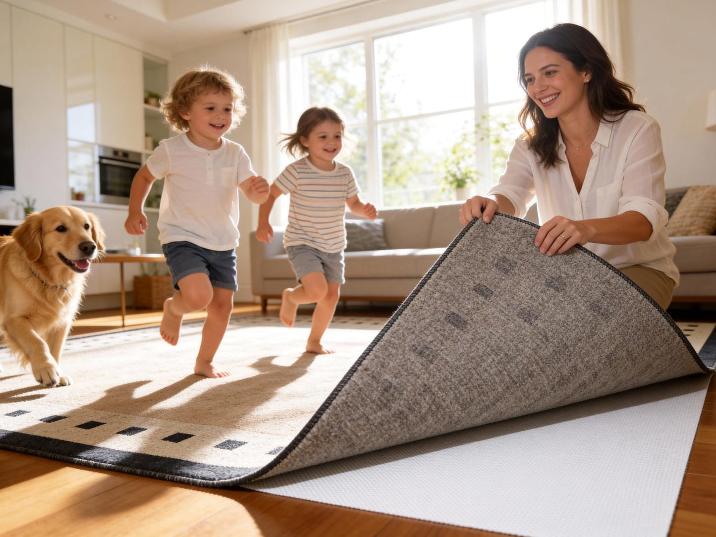 Mayhawk Non-Slip Rug Gripper Pad: Vacuum Tech for Stronger Grip, Adhesive and Residue-Free Silicone, Safe for Hardwood Tile & LVP, BPA-Free, Machine Washable, Odorless Tear-Resistant, 2x3 Ft Thin
