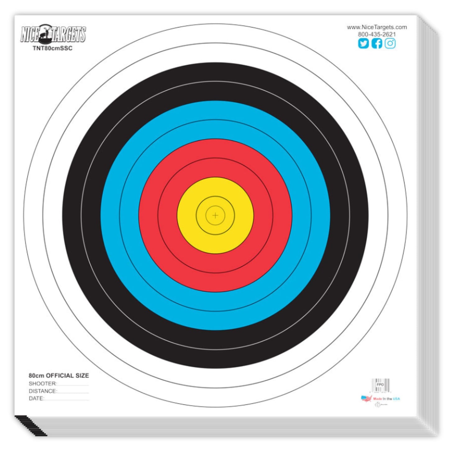 NiceTargets 80CM School Spot Archery Target, Shooting Targets for Bow Archery, Plastic All Weather Target for Indoor Outdoor Practice, School Practice, Targets for Shooting Range (80cm, Pack of 1)
