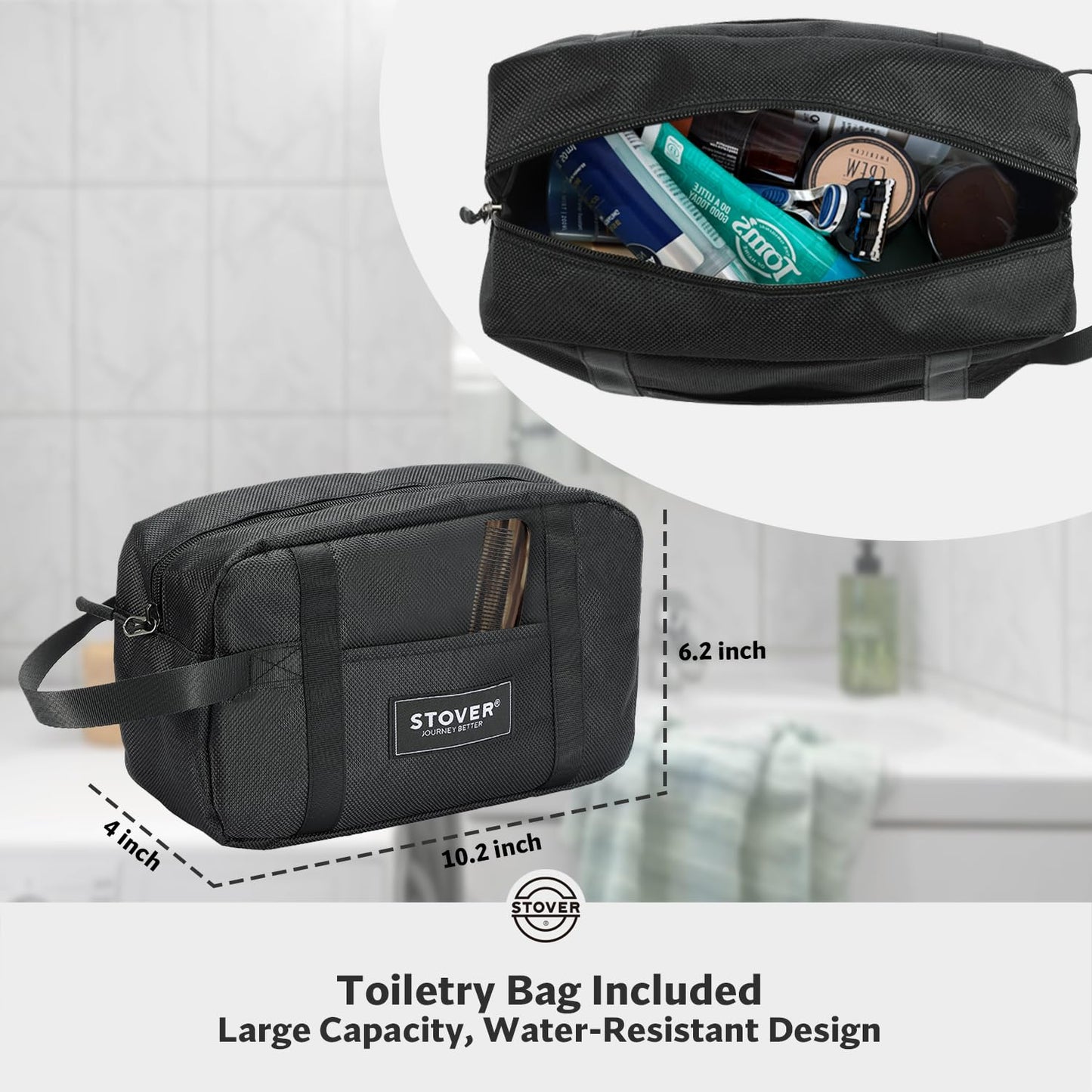 STOVER 45/80/100L Rolling Duffel Bag with Wheels, X-Large Durable Travel Duffle + Toiletry Bag, Heavy Duty, Packable with Shoulder Straps- Use as Luggage or Backpack, Men/Women (Green)