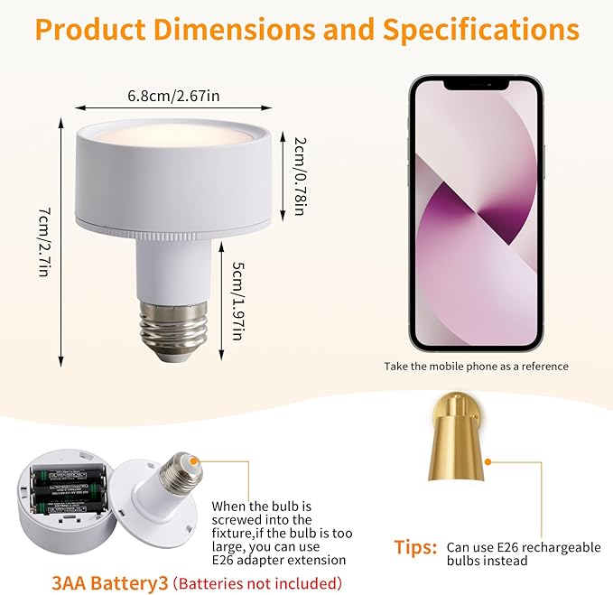 2 Pack Gold Wireless Battery Operated Wall Sconces, Dimmable Battery Powered Wall Decor Set of 2, Cordless Indoor Wall Light Lamp with Remote Control for Bedroom Living Room