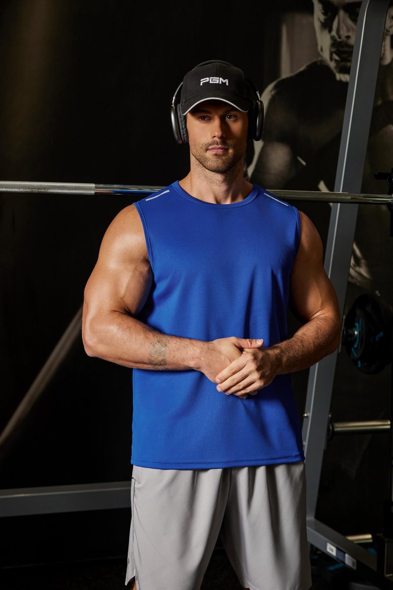COOFANDY Mens Royal Blue Tank Top Summer Muscle Sleeveless Shirts for Men Casual Breathable Tanks Shirt XX-Large