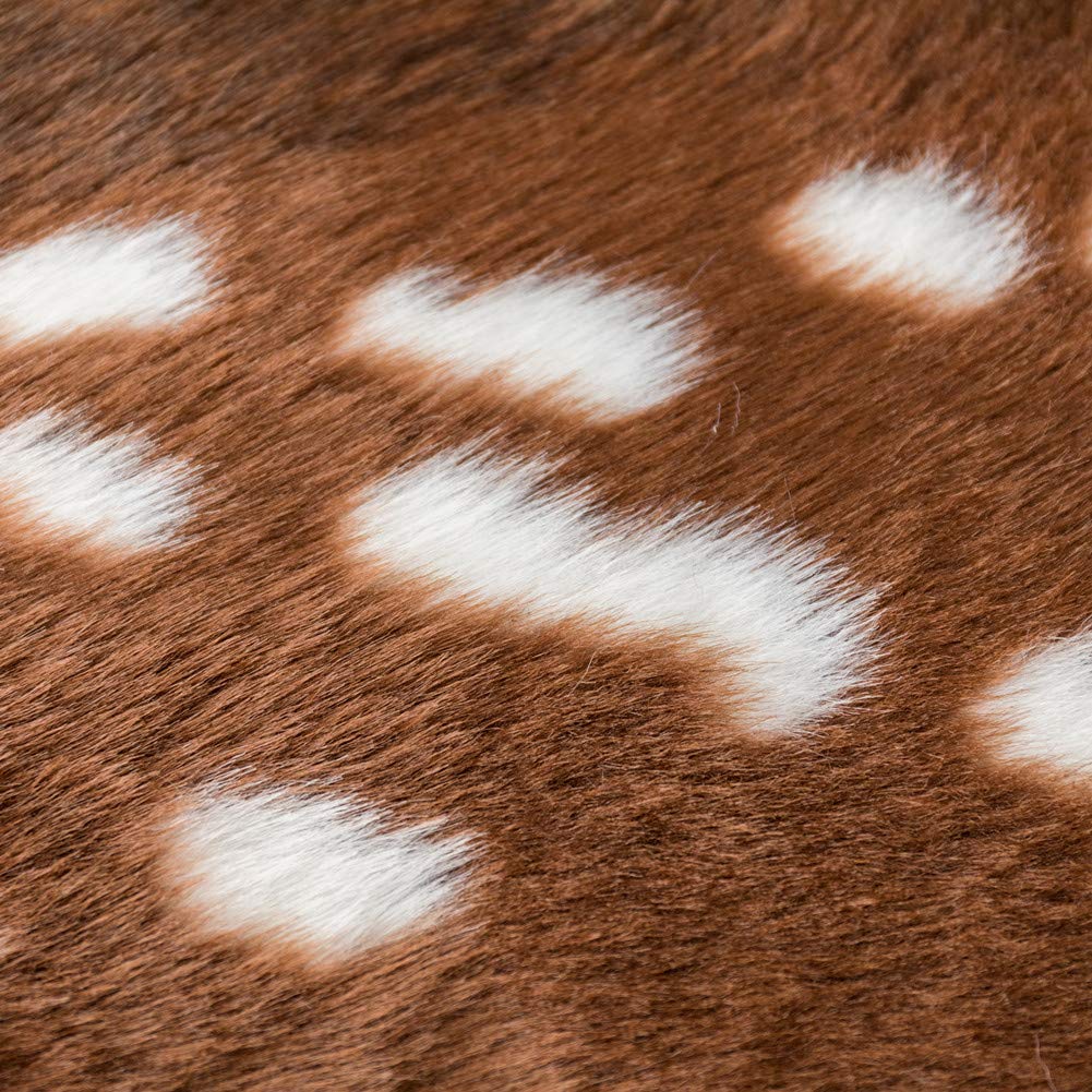Faux Deer Rug Cowhide Rug Animal Rug Deer Print Faux Cow Hide Western Area Rug Sika Deer Animals Mat Carpet for Home Living Room 5x6ft