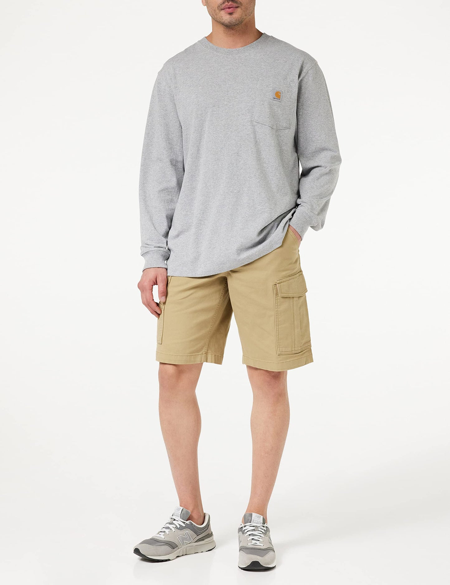 Carhartt Men's Dearborn Loose LS T-Shirt, Heather Grey, Large