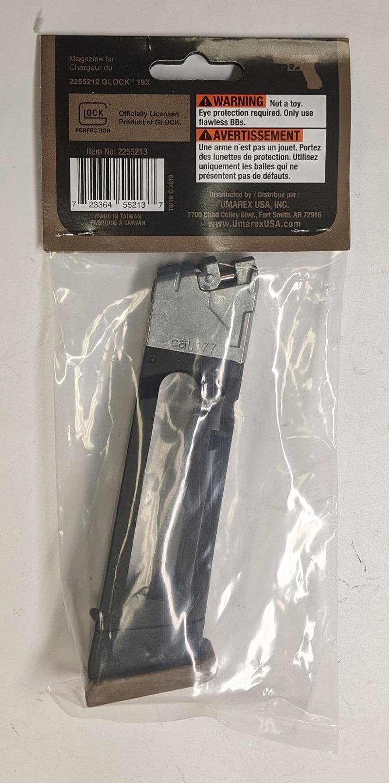 Umarex Glock 19X Gen5 .177 Caliber BB Gun Air Pistol, Spare 18-Shot Magazine (Mag Only)
