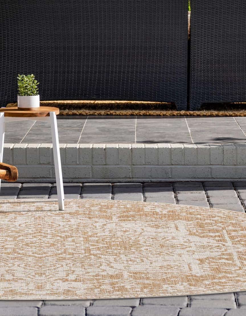 Jill Zarin Jill Zarin Outdoor Collection Area Rug - Dubai (10' 8" Round, Beige/Brown)