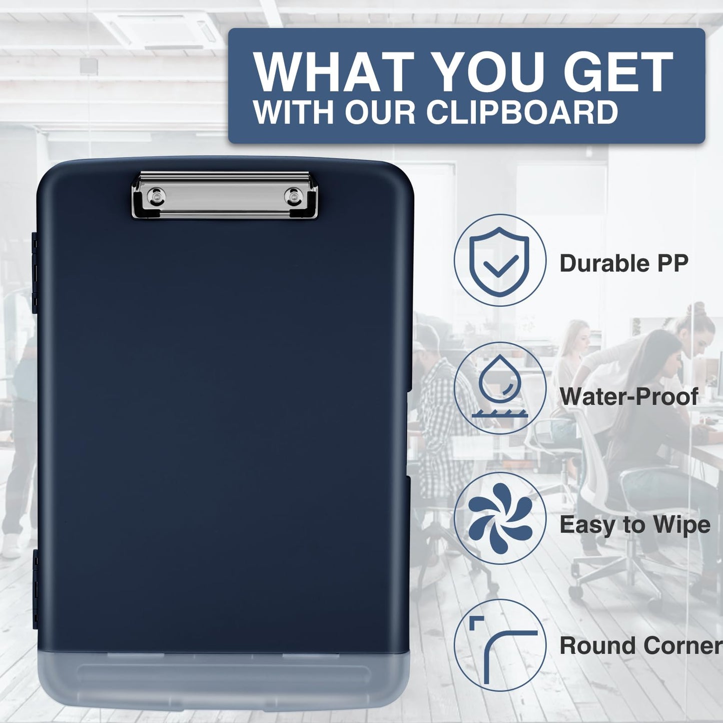 Sooez Clipboard with Storage, Clip Board 8.5 x 11 with Pen Holder, Plastic Organization Case Box for Letter Legal A4 Size Paper, Low Profile Clip, Nurses Teachers Must Haves, School & Office Supplies