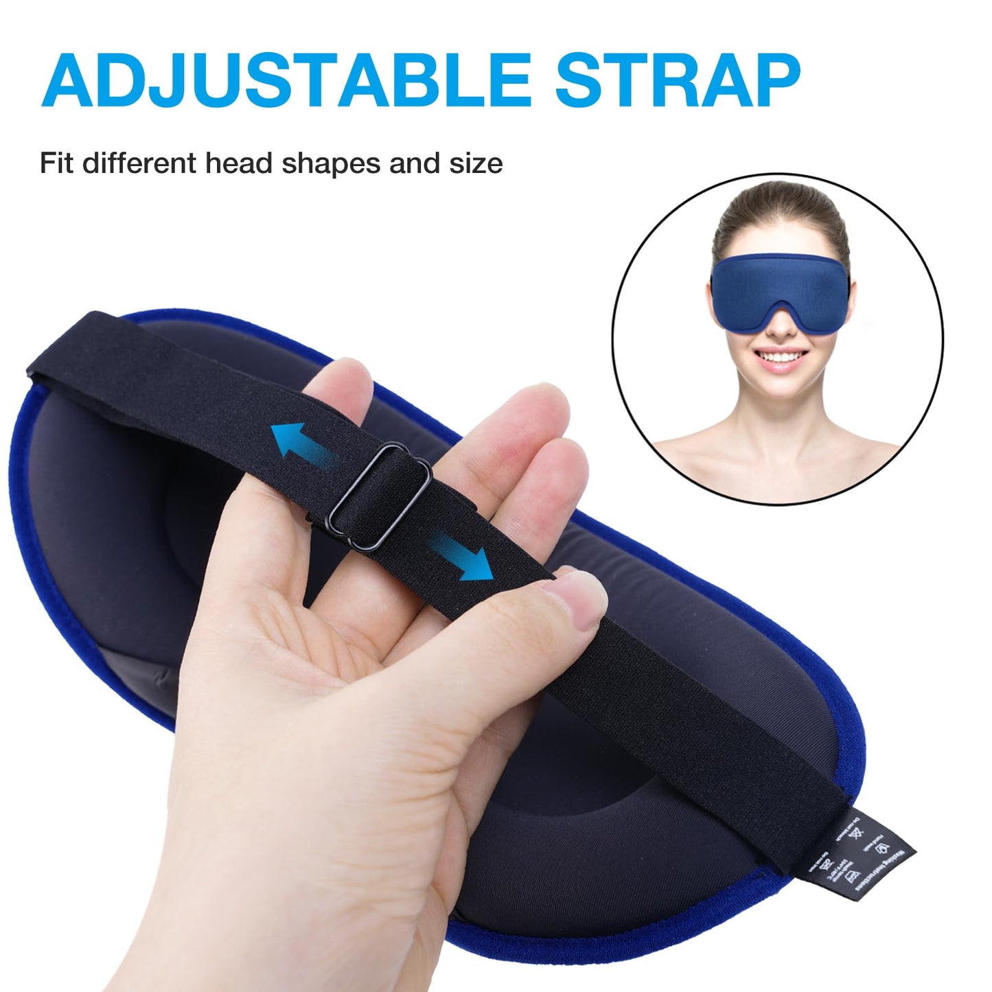 LYSIAN Sleep Eye Mask Men Women-3D Concave Comfortable Cooling Mask Blindfold for Adult Night Sleep Eyes Cover with Foam Ear Plugs for Sleeping, Yoga, Nap, Travel, Black