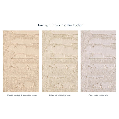 Revival Rugs Shell 8'x10' Area Rugs for Living Room Bedroom Dining Room - Washable, 100% Recycled, Oeko-TEX Certified, Modern, Medium Pile, Beige, Cream