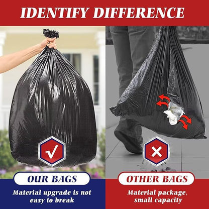 Teivio Large Black Trash Bags 40-45 Gallon 200 Counts Multipurpose Trash Bags
