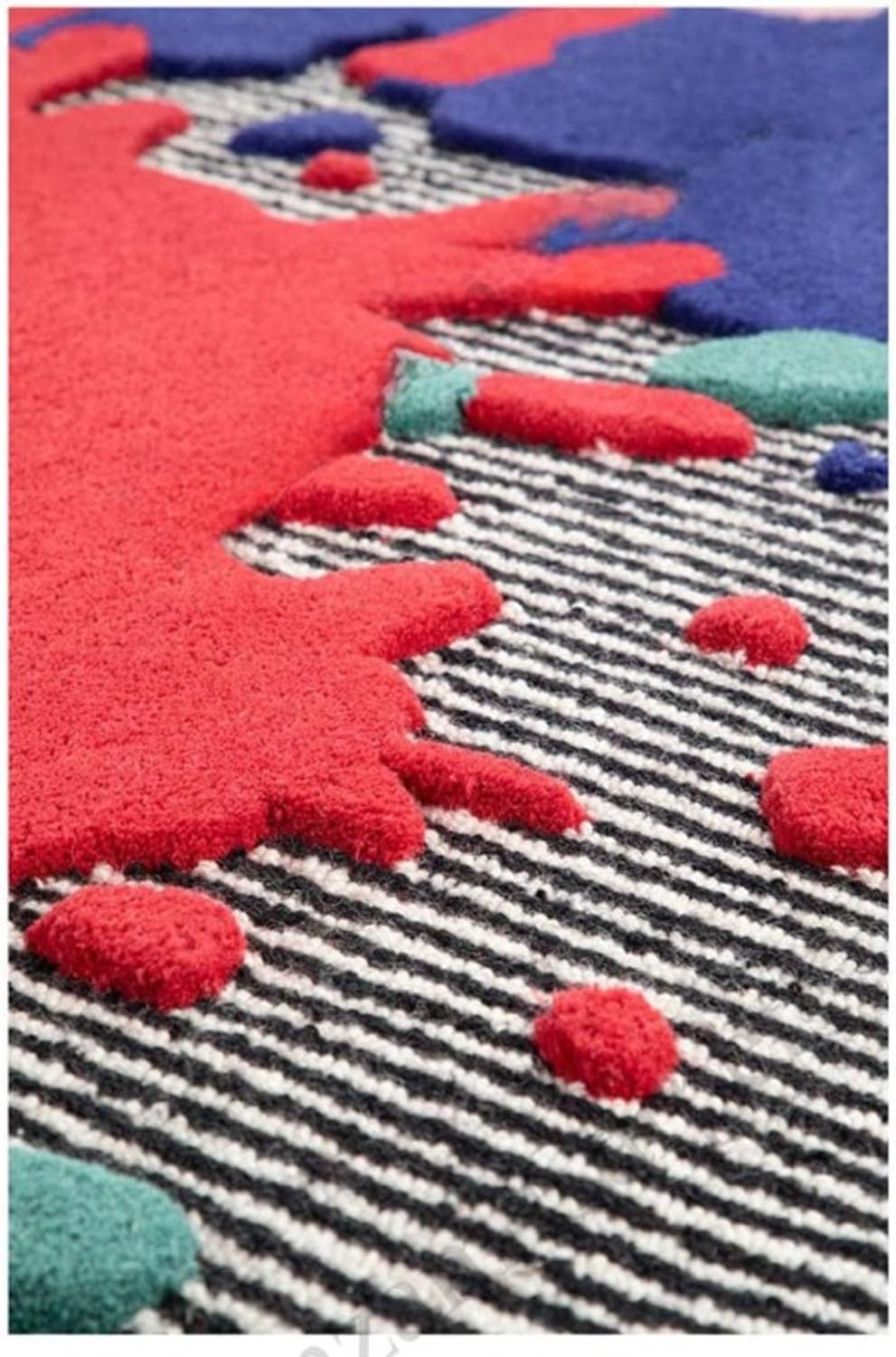 RugRestore Innovations Irregular Shaped Handmade Wool Rug Modern Colourful Premium Area Rug Perfect for Home Decor (Multicolour Z, 6 X 6 Round)