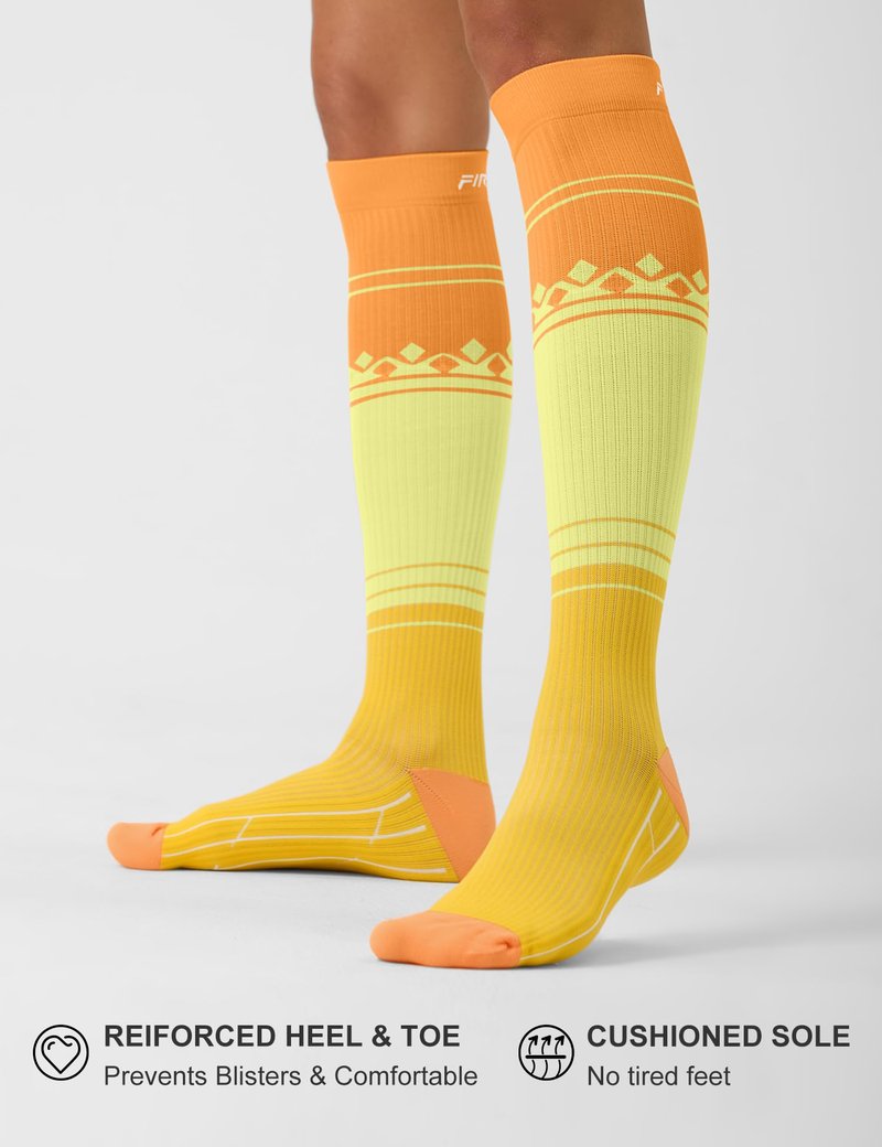 FITRELL 3 Pairs Compression Socks for Women and Men 20-30mmHg- Circulation and Muscle Support Socks for Travel, Running, Nurse, Knee High, Popsicle, L/XL