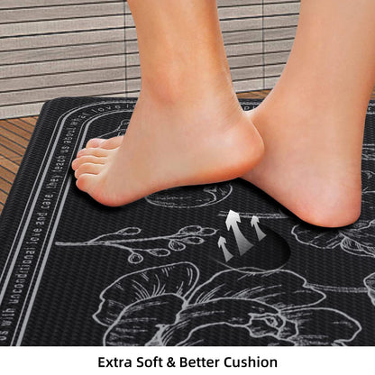 ROTTOGOON Kitchen Floor Mat Set of 2, Cushioned Anti Fatigue Kitchen Mat 17.3"x47"+17.3"x29", Non-Slip Waterproof Kitchen Rug, Premium PVC Comfort Kitchen Mats and Rugs for Office, Home, Laundry