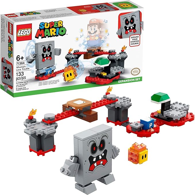 LEGO Super Mario Whomp’s Lava Trouble Expansion Set 71364 Building Kit Toy for Kids to Enhance Their Super Mario Adventures with Mario Starter Course (71360) (133 Pieces)
