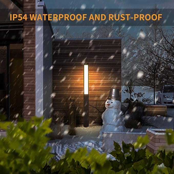 Landscape Path Light, 71" Modern Outdoor LED Luxury Bollard Lighting with IP54 Waterproof for Lawn Courtyard Driveway Pathway Decoration