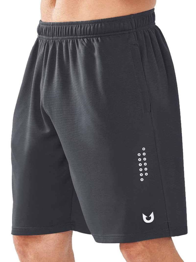 NORTHYARD Men's Athletic Gym Shorts Basketball 10"/7"/5" Tennis Workout Short Performance Quick Dry Mesh Running with Zipper Pockets 10-inch Darkgrey XL