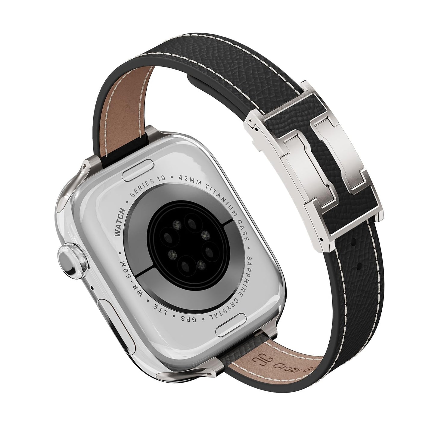 Slim Leather Band for Women Compatible with Apple Watch 40mm 44mm 41mm 45mm 42mm 46mm 49mm 38mm,Thin Genuine Leather Replacement Strap for iWatch Series SE/11/10/9/8/7/6/5/4/3/2/1/Ultra