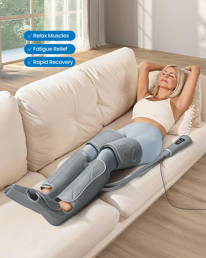 RENPHO Compression Leg Massager, Air Compression Massager for Circulation Pain Relief, Effective for Father Mother Reduce Swelling-Blue