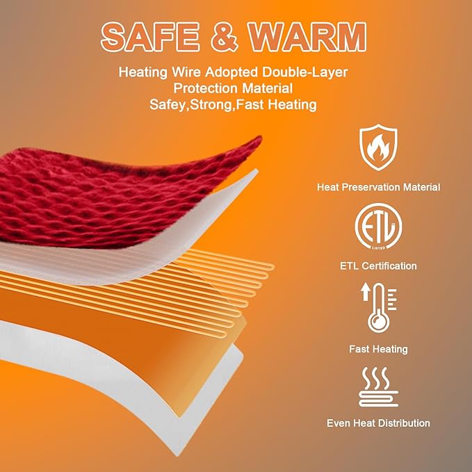 Heated Blanket Electric Throw Blanket 62''X 84''-Heating Blanket with 6 Heat Settings-10 Hours Auto Off,Cozy Faux Rabbit Fur Bubble Electric Blanket,Red