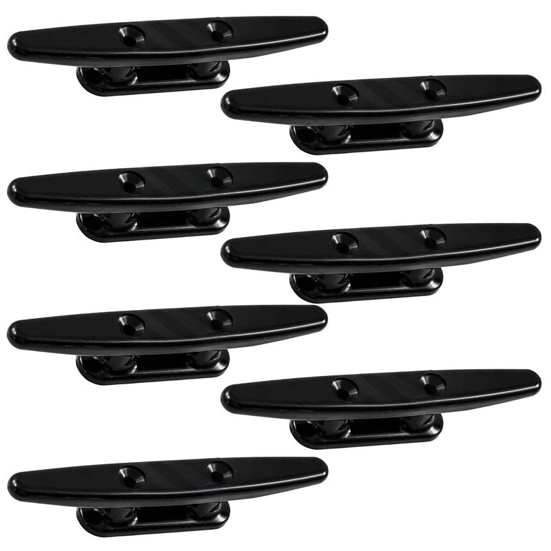 Laorde Nylon Boat Cleats Black, 4"/5"/6"/8", Marine Grade Dock Cleats for Rope, Kayak, Mooring, Canoe, Maritime Decor, Tie Down (4 inch 7 Pack)