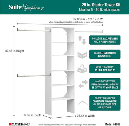 ClosetMaid SuiteSymphony Wood Closet Organizer Starter Kit