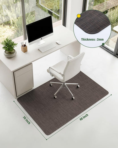 Asrug Office Chair Mat for Hardwood Floor Mats 36" x 48" Desk Computer Chair Mat for Rolling Chair PVC Plastic Durable Non-Slip Under Desk Rug,Hard Floor Protector for Office Home, Dark Brown