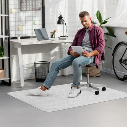 Blvornl Office Chair Mat for Hardwood Floor, 36"x 48" Desk Computer Chair Mat for Hard Wood and Tile Floor, Large Anti-Slip Hard Floor Protector Rolling Chair Mat, PVC Mat Desk Rug Light Grey