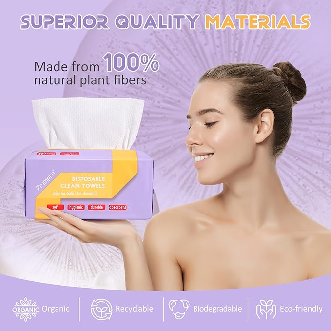 600 Count Disposable Face Towels Ultra Soft Hand Washcloth Lint-Free Dry Wipes