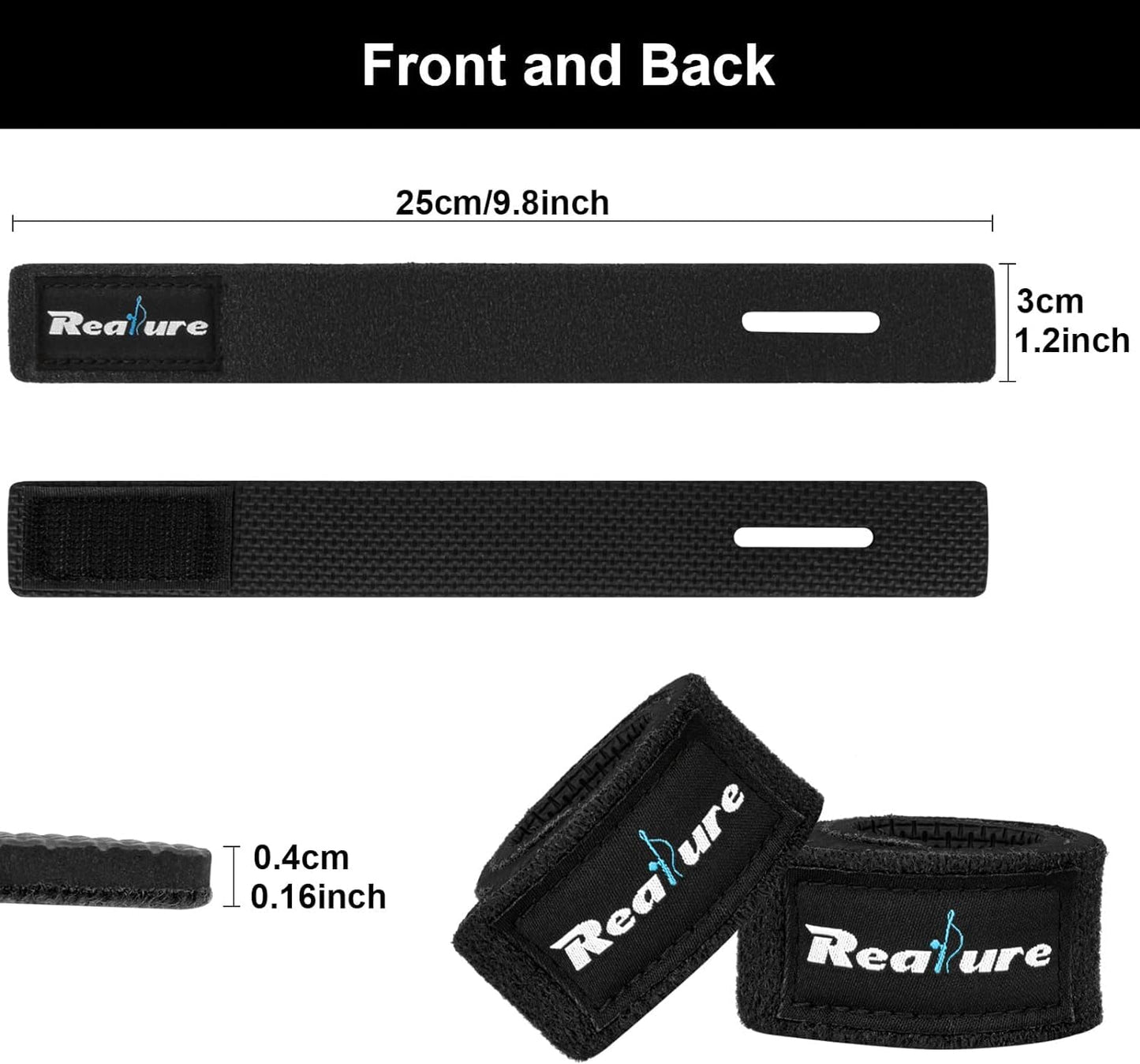 Realure 8 Pcs Fishing Rod Straps Adjustable Neoprene Ties Elastic Fishing Rod Tackle Belt Ties Casting Rod Straps for Fixed Casting Rods & Spinning Rods & Fly Rods Wrap Protectors