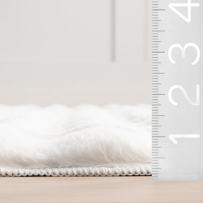 nuLOOM 3'9" x 6' Cozy Plush SuperiorWash Area Rug, Machine Washable, Non-Slip, Soft Fluffy Shag Carpet for Living Room Bedroom Kids Room Nursery Home Decor, Jeni White