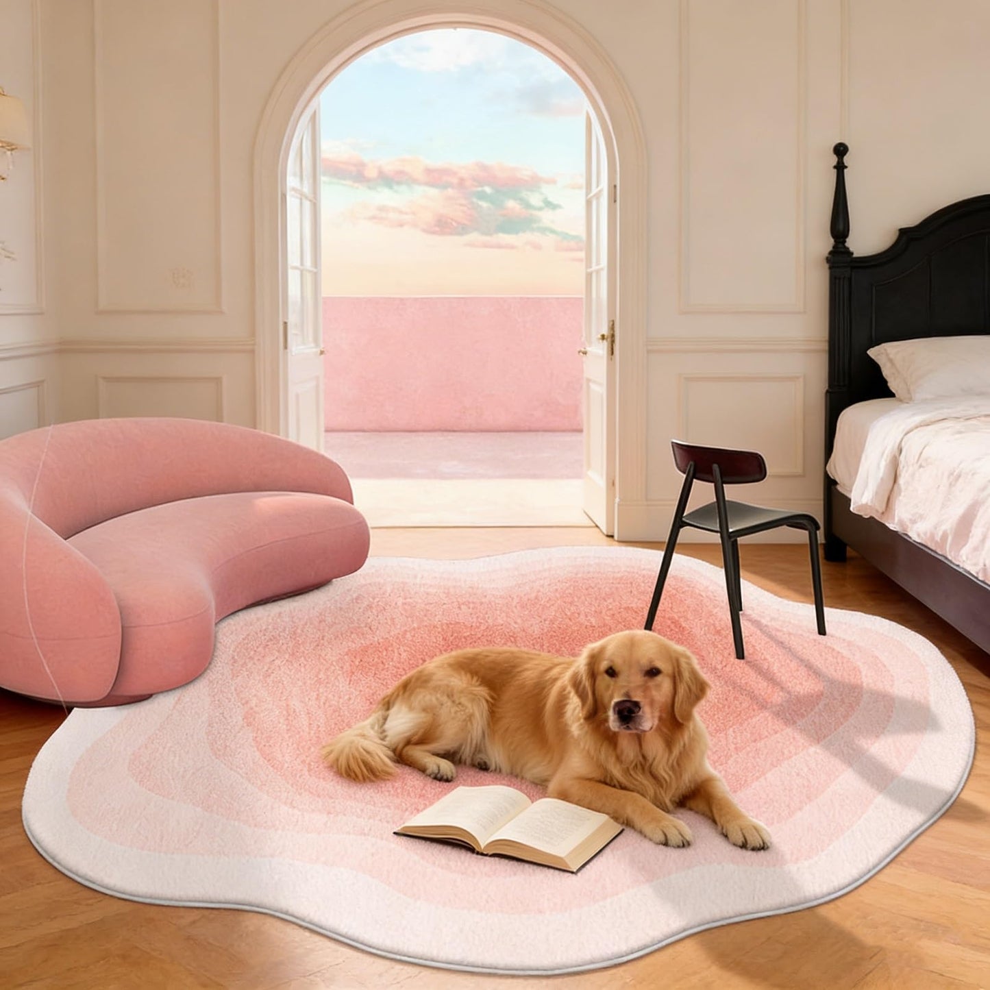Gradient Irregular Shaped Rug Boho Art Area Rug Decor Unique Designer Carpet Irregular Shaped Area Rug ﻿(H,60X90cm)