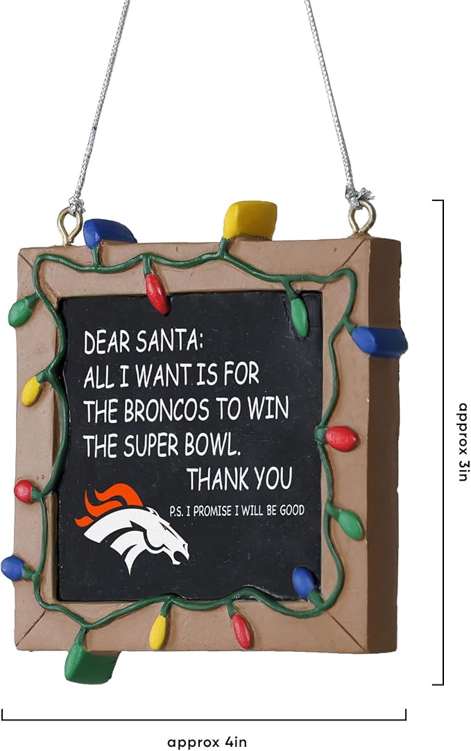 NFL Resin Holiday Christmas Chalkboard Sign Ornament