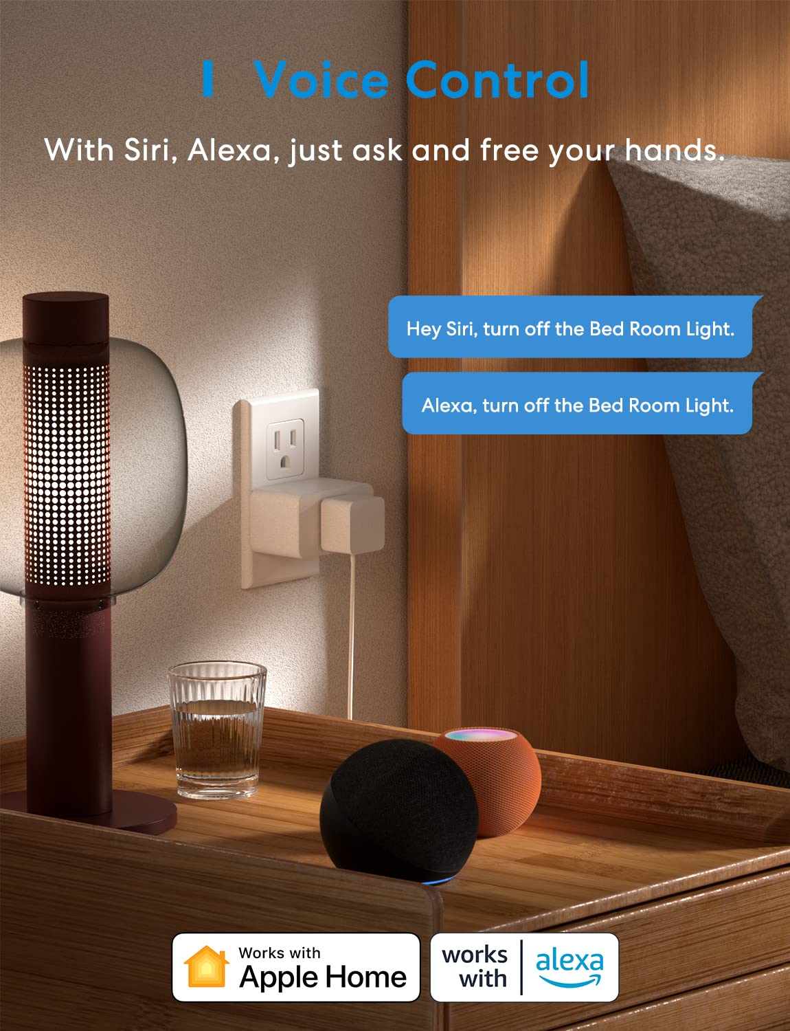 Meross Smart Plug Mini Support Apple HomeKit, Siri, Alexa, App Control, Timer, 15A & Reliable WiFi Outlet, No Hub Needed, 2.4G WiFi Only, 4 Pack