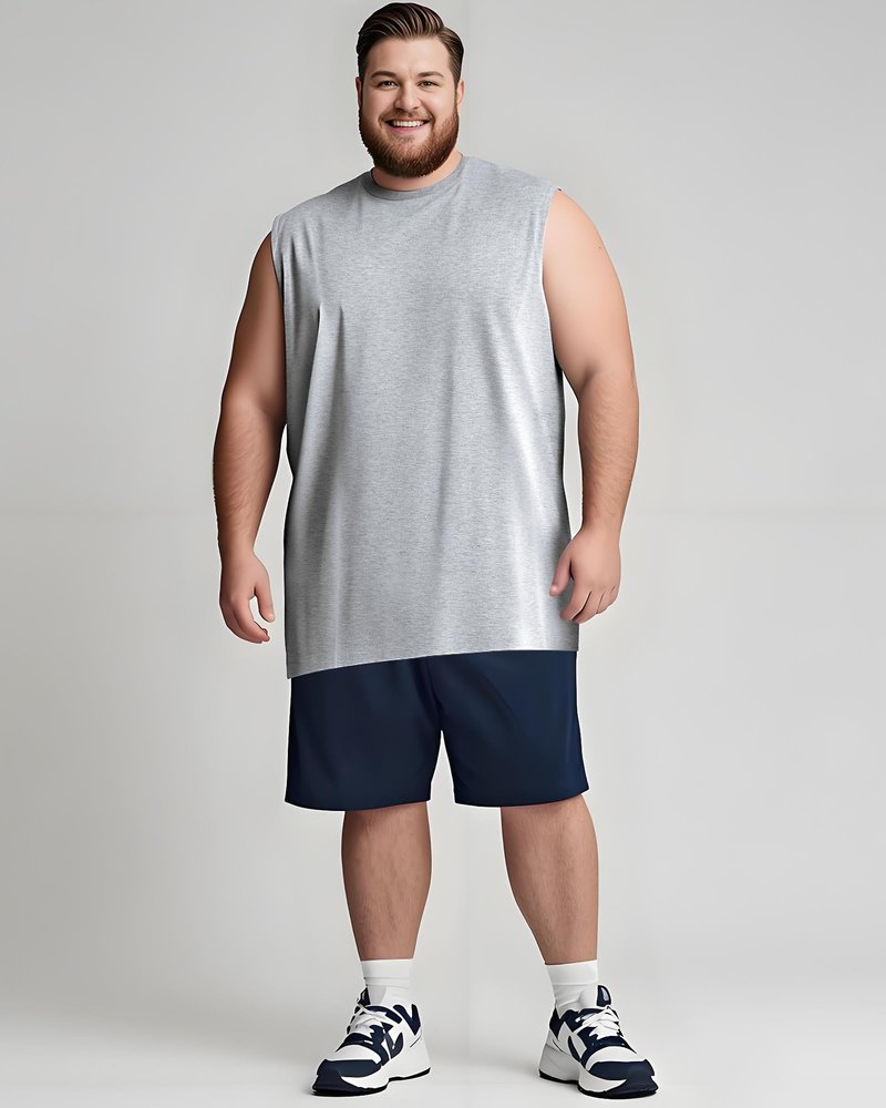 Taiyin 3 Pack Men's Big and Tall Tank Tops Quick Dry Muscle Workout Sleeveless T Shirts Summer Gym Active Undershirts(Black, Gray, Navy Blue,X-Large Big Tall)
