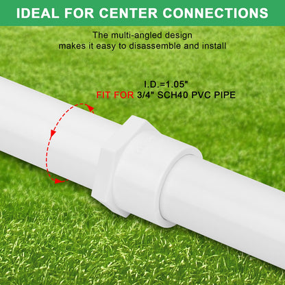 Lswteiz 10Pack 3/4" PVC Male Adapter Pipe Fittings (Socket x Male Pipe Thread) Furniture Grade SCH40 2-Way 3/4" PVC Coupling Pipe Connectors for Plumbing Water Line