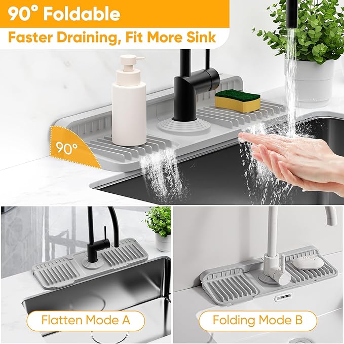 14.6 inch Faucet Mat for Kitchen Sink Splash GuardKitchen Sink Faucet Mat