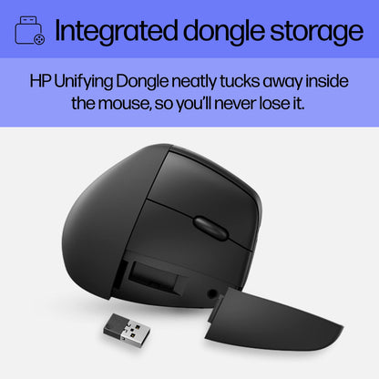 HP Wireless Silent 280M Mouse - Ergonomic Right-Handed Design, 18 Month Battery Life, and 2.4GHz Reliable Connection - Works for Computers and Laptops - Far Quieter Clicks than Most Mice,Black