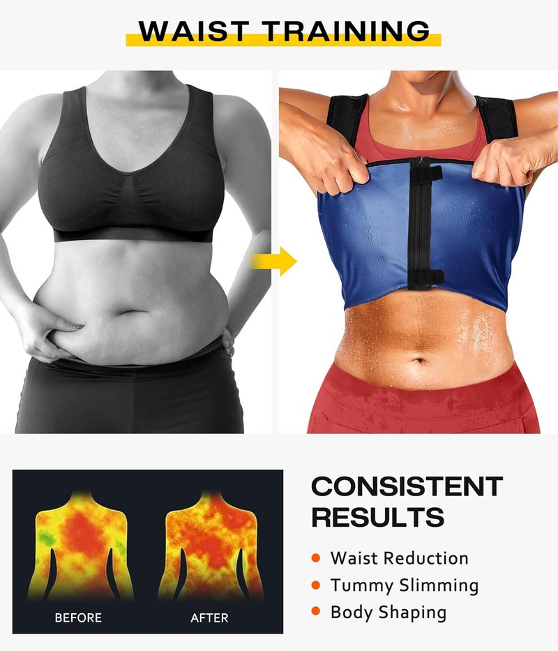 Waist Trainer for Women - Junlan Sauna Suit Sweat Vest for Effective Workouts | Adjustable Fit