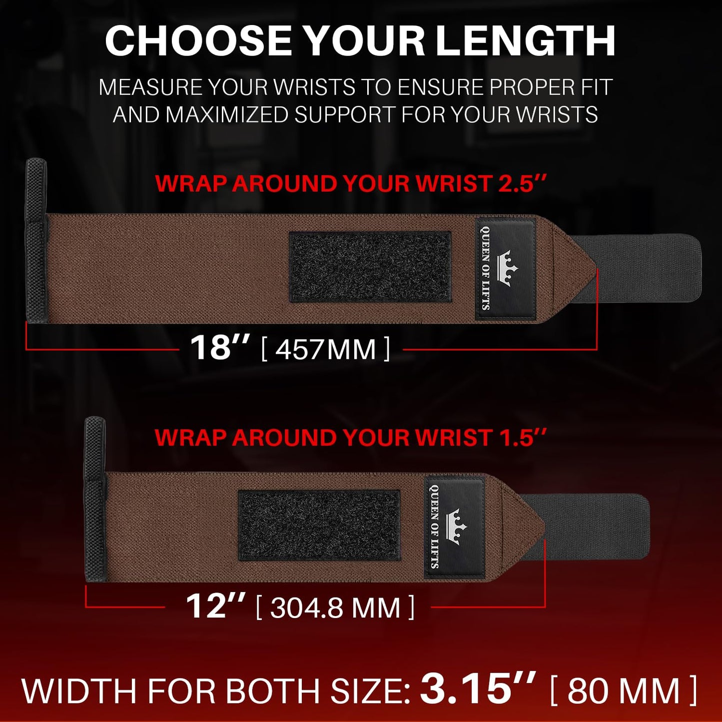 TECEUM Weightlifting Wrist Wraps with Thumb Loop – Brown – Beast Mode – 18 inch – Heavy-Duty Workout Wrist Support & Protection – Ideal for Powerlifting, Strength Training, Bodybuilding