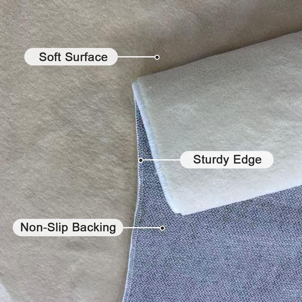 Minimalist Luxury Irregular Shaped Area Rug Cream White Curved Striped Texture Indoor Rugs 5x7 for Livingroom Bedroom Diningroom Nursery Dorm Guestroom Modern Neutral Washable Non Slip Soft Carpet