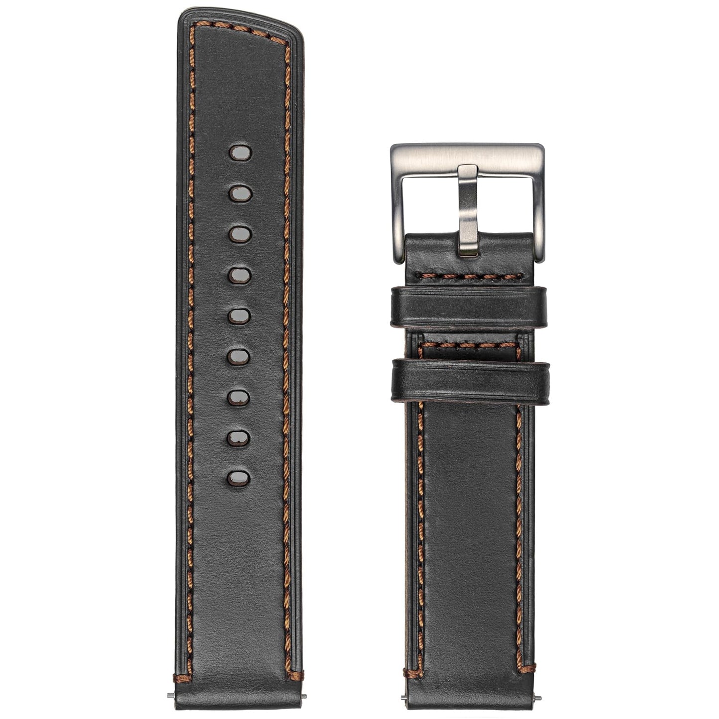 hemsut h Soft Leather Watch Bands for Men, Horween Quick Release Leather Watch Strap Vintage Watch Replacement Wrap of 22mm