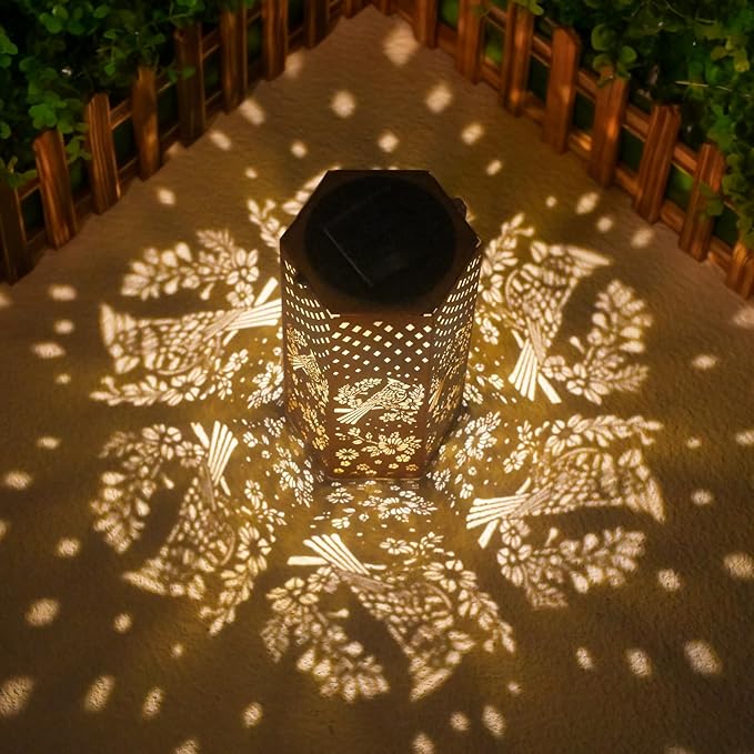 Gifts for Women, Men, Mom, Cardinal Bird Solar Lanterns Outdoor Waterproof - Solar Lights Outdoor Hanging Garden Decor for Outside, Patio, Outdoor, Yard, Lawn, Balcony