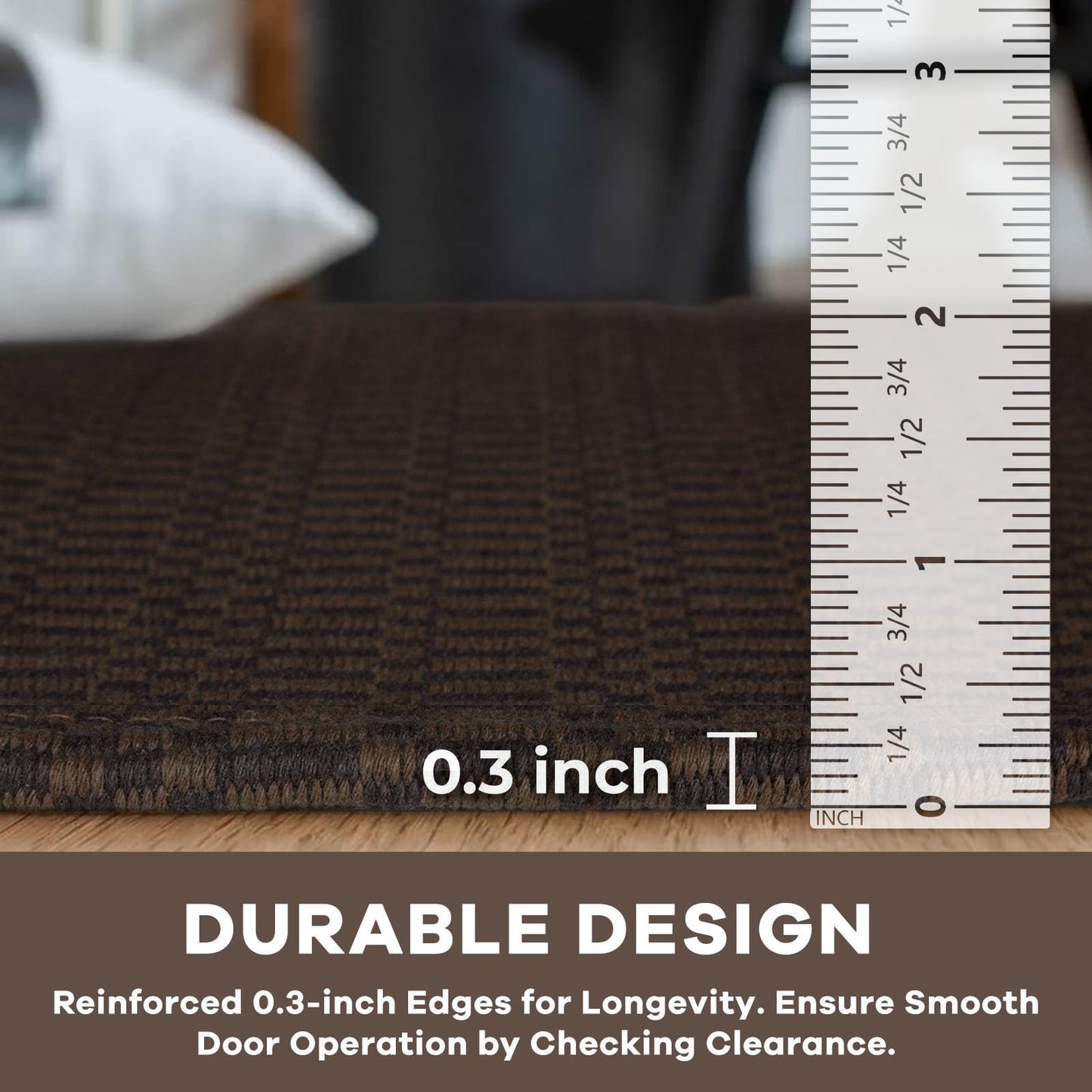 KOZYFLY Washable Runner Rug 2x5 Ft Runners for Hallways Rubber Backed Throw Rug, Braided Cotton Entryway Runner Indoor, Carpet Runners for Hallway Kitchen Entryway Bedroom, Dark Coffee/Brown